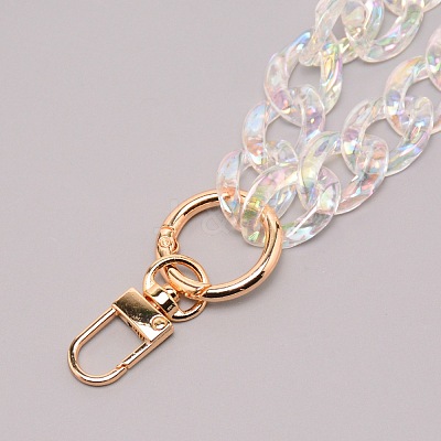 Transparent Resin Curb Chain Bag Strap FIND-WH0092-31D-1