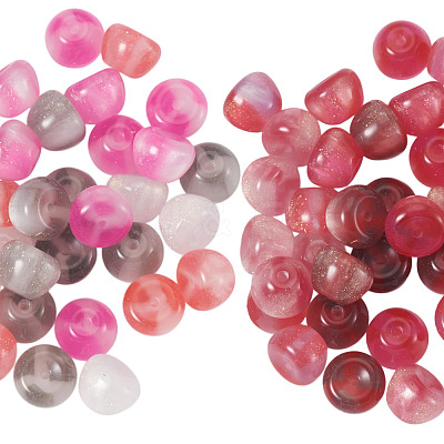 40Pcs 4 Colors Resin UV Reactive Beads RESI-TA0005-69-1