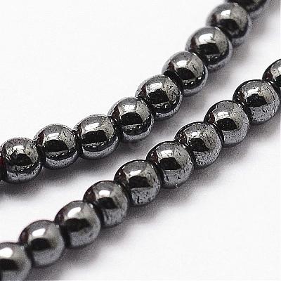 Grade AB Non-magnetic Synthetic Hematite Beads Strands G-P209-02-2mm-1