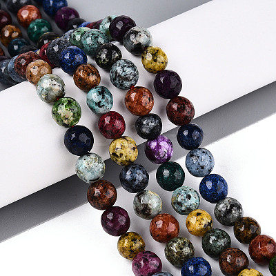 Dyed Natural White Jade Beads Strands G-T139-8mm-60-06-1