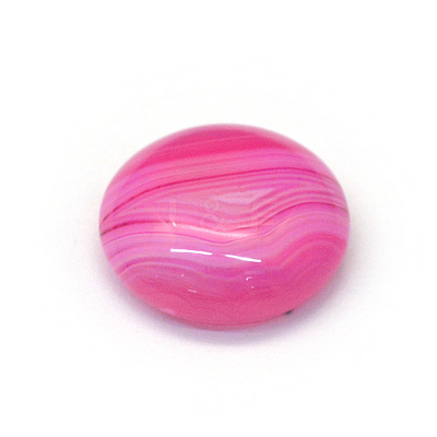 Dyed Natural Striped Agate/Banded Agate Cabochons X-G-R348-14mm-01-1