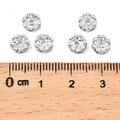 Brass Rhinestone Spacer Beads X-RB-A014-L6mm-28S-NF-1