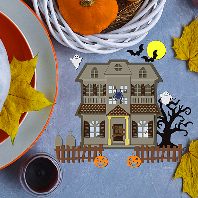 Halloween Theme Carbon Steel Cutting Dies Stencils DIY-WH0309-1186-1