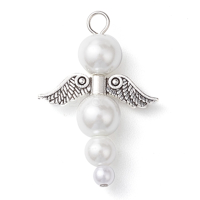 Glass Pearl Pendants PALLOY-JF02711-01-1
