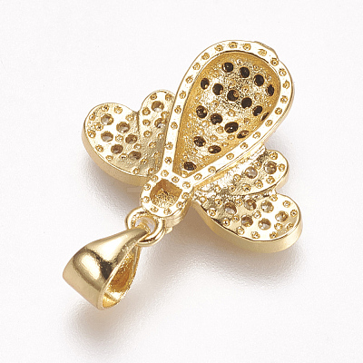 Brass Micro Pave Cubic Zirconia Pendants ZIRC-A009-13A-G01-1