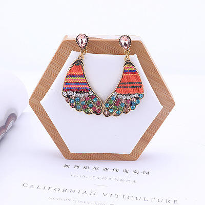 Owl Alloy Rhinestone & Polyester Cord Pendant Necklaces & Stud Dangle Earring Sets FS-WGE12EA-02-1