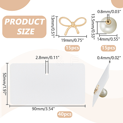 15Pcs ABS Imitation Pearl Ear Nuts FIND-PH0028-54-1