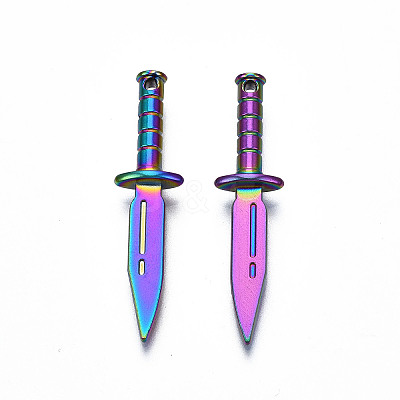 Rainbow Color Alloy Pendants X-PALLOY-N156-210-1