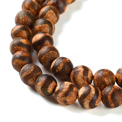 Dyed & Heated Tibetan Style dZi Beads Strands G-P564-A01-01A-1