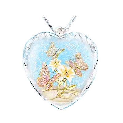 Heart Glass Pendant Necklaces PW23052494507-1