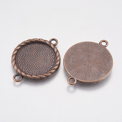Zinc Alloy Cabochon Connector Settings X-PALLOY-A15774-R-FF-1