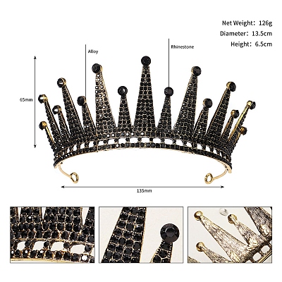 Alloy Rhinestone Hair Bands  for Woman Girls PW-WGA69DD-26-1