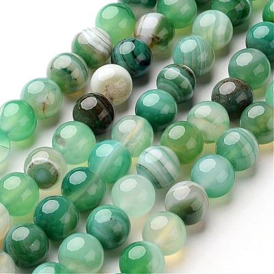 Natural Striped Agate/Banded Agate Beads Strands G-D845-01D-8mm-1