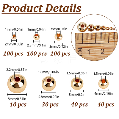 420Pcs Brass Beads KK-DR0001-36-1