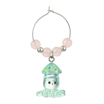 Ocean Theme Resin Wine Glass Charms AJEW-JO00243-1