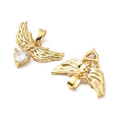 Brass Micro Pave Cubic Zirconia Pendants KK-G533-25G-01-1