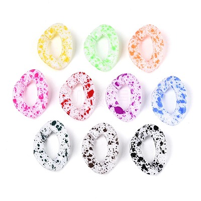 Spray Painted Opaque Acrylic Linking Rings SACR-T017-59M-B-1