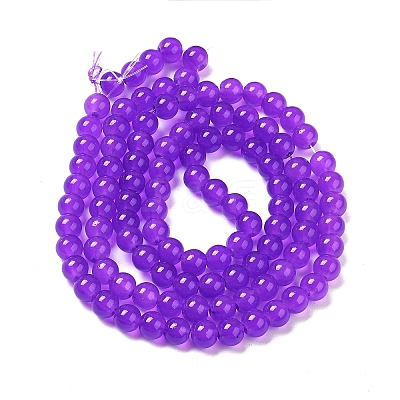 Baking Paint Imitation Jade Glass Round Bead Strands DGLA-Q021-8mm-27-1