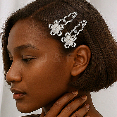 4Pcs 2 Colors Alloy Alligator Hair Clips OHAR-HY0001-06A-1