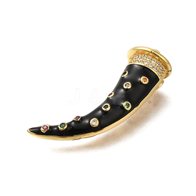 Rack Plating Brass Micro Pave Cubic Zirconia Pendants ZIRC-F142-18G-1