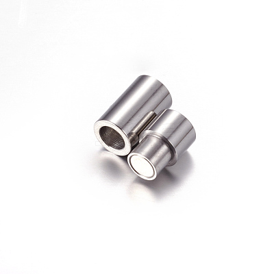 Tarnish Resistant 304 Stainless Steel Magnetic Clasps with Glue-in Ends STAS-K006-10C-1
