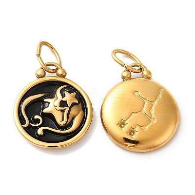 Ion Plating(IP) 304 Stainless Steel Enamel Pendants STAS-A080-43G-06-1