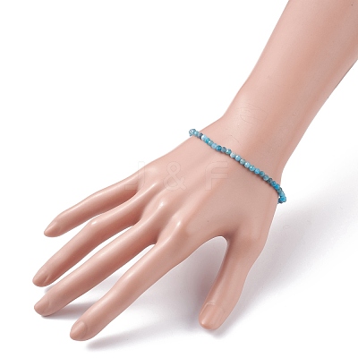 3mm Natural Apatite Beads Stretch Bracelet for Girl Women BJEW-JB07284-04-1