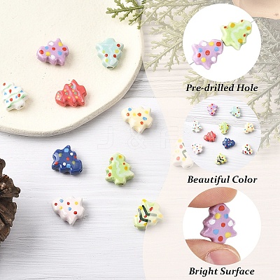 10Pcs 10 Colors Handmade Porcelain Beads PORC-YW0001-46-1