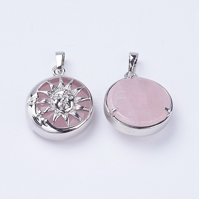 Natural Rose Quartz Pendants G-K234-C16-1