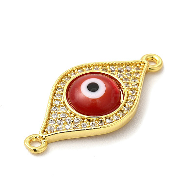 Rack Plating Real 18K Gold Plated Brass Micro Pave Clear Cubic Zirconia Connector Charms ZIRC-L102-02G-1