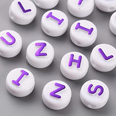 Opaque White Acrylic Beads MACR-N008-45B-1