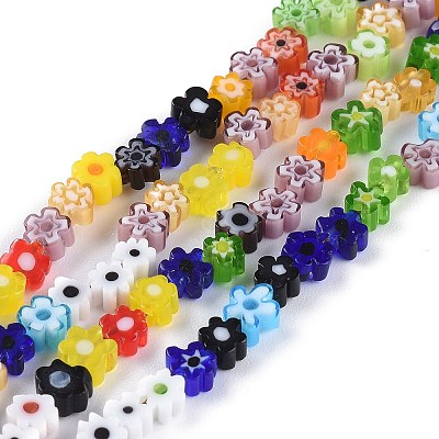 Handmade Millefiori Glass Bead Strands X-LAMP-J035-4mm-02-1