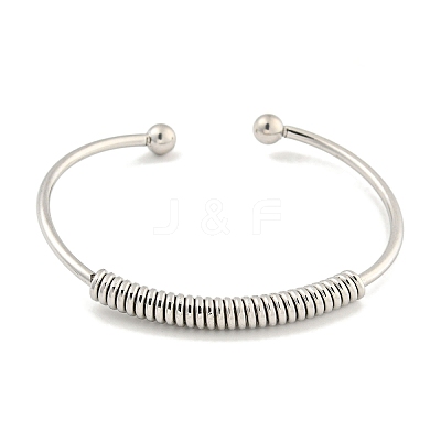 Non-Tarnish 304 Stainless Steel Cuff Bangles BJEW-P331-06P-1