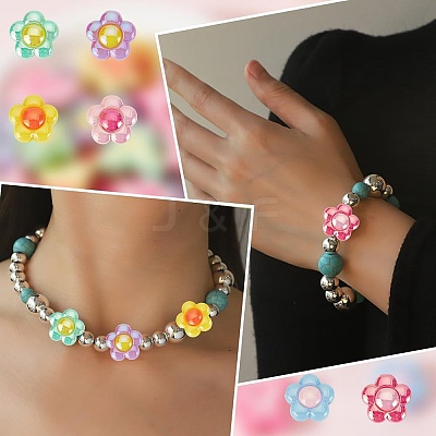 48Pcs 12 Styles Plating Acrylic Beads OACR-AR0001-27-1