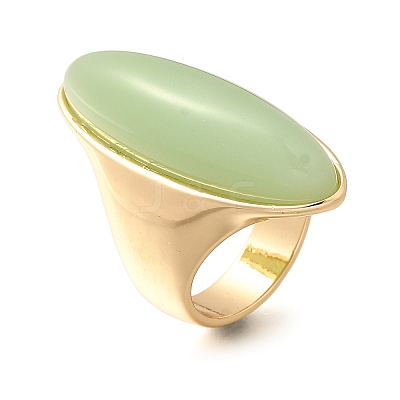 Resin Horse Eye Finger Rings RJEW-R006-01G-04-1