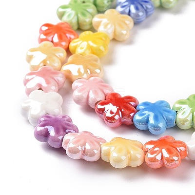 Glazed Porcelain Beads Strands X-PORC-K003-01-1