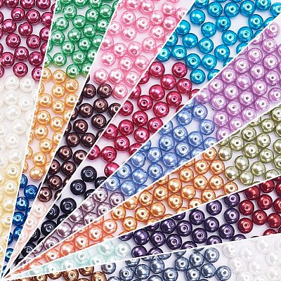 Eco-Friendly Dyed Glass Pearl Round Beads HY-PH0011-02-6mm-1
