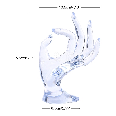 Plastic Ring Display Hand Model DIY-I047-04A-1