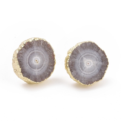 Natural Dyed Quartz Stud Earrings EJEW-P166-B01-1