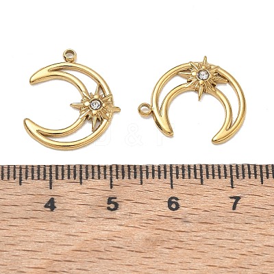 304 Stainless Steel Rhinestone Pendants SA-CBAF1D5-07G-A-1