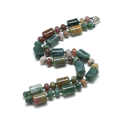 Natural Indian Agate Beaded Necklaces NJEW-S392-11-1