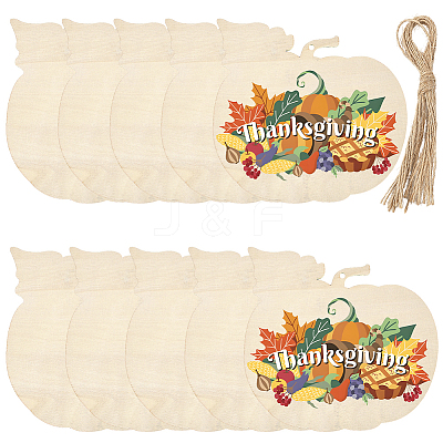 Thanksgiving Day Theme Unfinished Wood Pendant Decorations HJEW-WH20003-47D-1