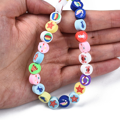 Handmade Polymer Clay Beads Strands CLAY-T020-04-1