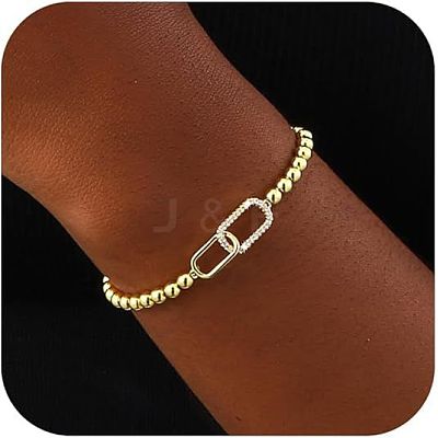 Brass Rhinestone Link Bracelets FS-WGE99A7-03-1