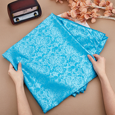 Polyester Flower Pattern Fabric DIY-WH0021-39B-1
