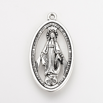 Tibetan Style Alloy Pendants TIBEP-Q078-38AS-RS-1