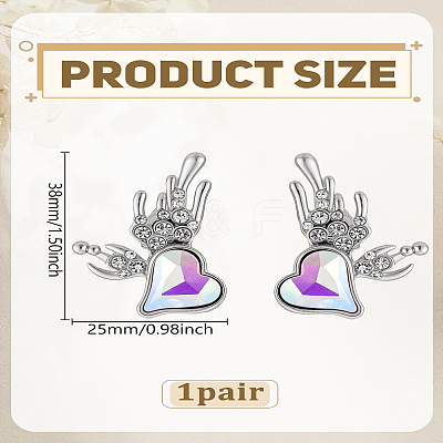 1Pair Alloy Rhinestone Clip-on Earrings EJEW-LP0012-20-1