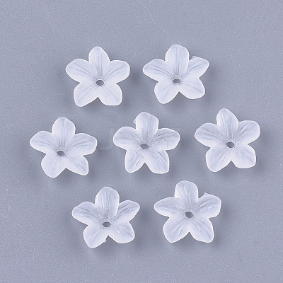 5-Petal Transparent Acrylic Bead Caps FACR-T001-06-1