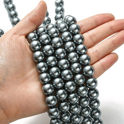 Eco-Friendly Glass Pearl Beads Strands HY-A008-12mm-RB077-1