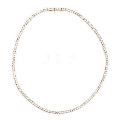 925 Sterling Silver Pave Crystal Cubic Zirconia Tennis Necklaces for Women NJEW-C096-01B-G02-1
